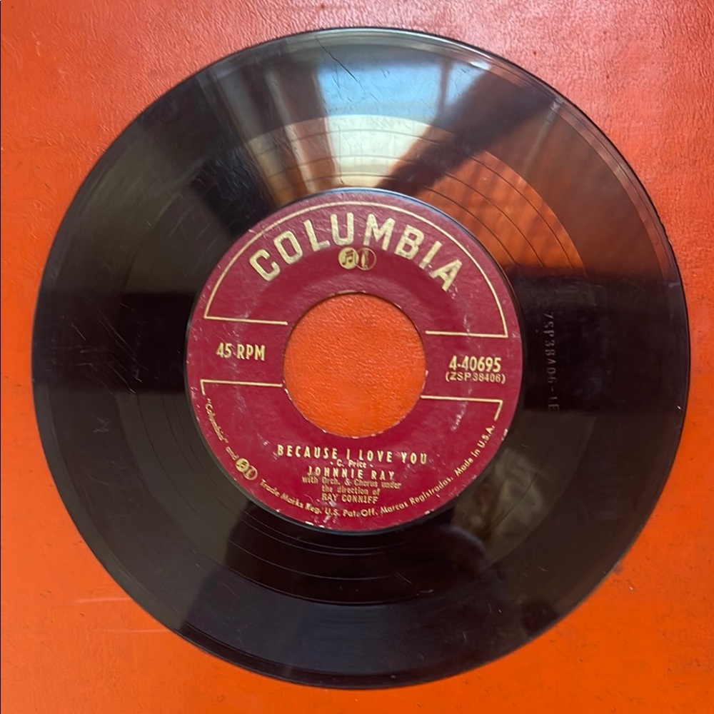 Columbia Vinyl Record 45 rpm Johnnie Ray